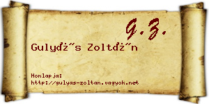 Gulyás Zoltán névjegykártya